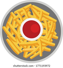 French Fries with tomato ketchup