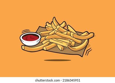 French Fries and tomato ketchup