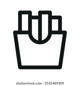 French fries UI icon, frenchfries minimal line vector symbol