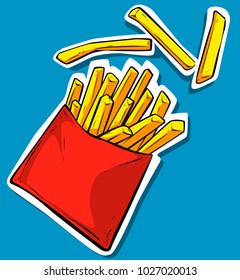 French fries, vector