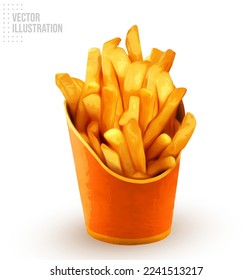 French fries vector in 3d illustration