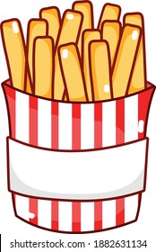 French fries vector art and illustration