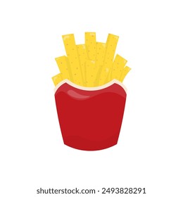 French fries vector clipart. In hand-drawn style. Stock isolated illustration on white background.