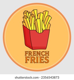 French fries vector concept design element for restaurant menu.