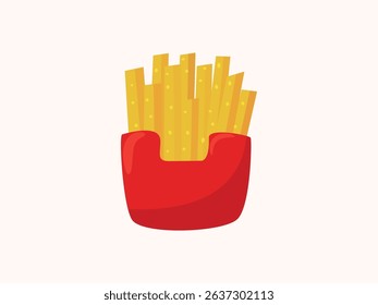 French fries vector design illustration in clean, simple flat style. Perfect for fast food, snack, restaurant, and menu-themed projects. Great for web, app, and marketing design use.