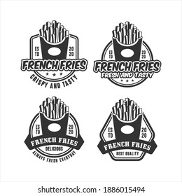 French Fries vector design set logo collection