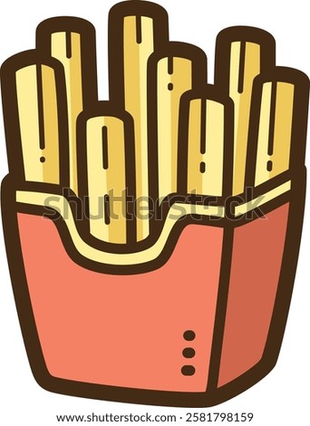 French fries vector doodle illustration and graphic