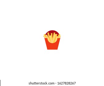 French fries vector flat icon. Isolated potato chips, fries emoji illustration 