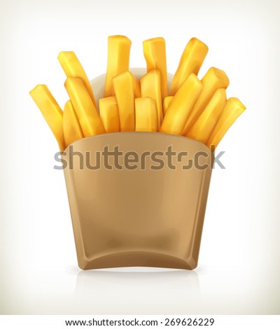 French fries, vector icon