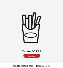 French fries vector icon. Fast food symbol. Best modern flat pictogram illustration for web and mobile apps design.