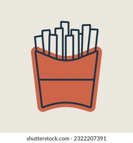 French fries vector icon. Fast food sign. Graph symbol for cooking web site and apps design, logo, app, UI