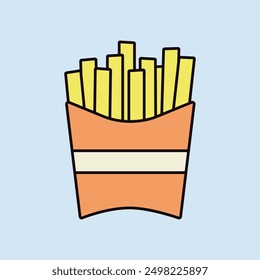 French fries vector icon. Fast food sign. Graph symbol for cooking web site and apps design, logo, app, UI