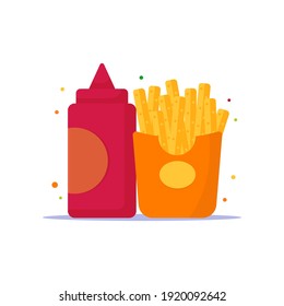 Icono vector de patatas fritas. Icono de diseño plano listo para ser utilizado para sitios web, aplicaciones móviles, presentación y cualquier otro proyecto.