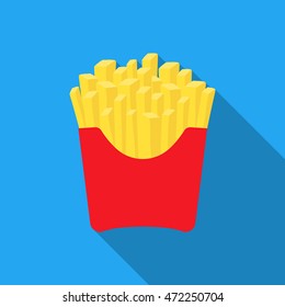 French fries vector icon in flat style for web