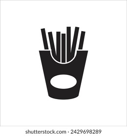 french fries vector icon line template