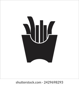 french fries vector icon line template