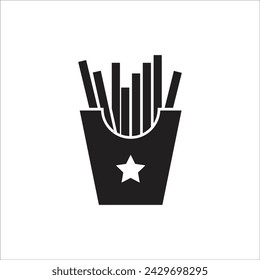 french fries vector icon line template