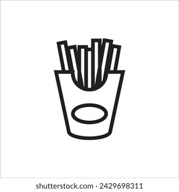 french fries vector icon line template