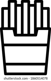 French Fries Vector Icon in Outline Style. French Fries is a dish made of potato wedges deep-fried in hot cooking oil. Vector illustration icon can be used for an app, website, or part of a logo.