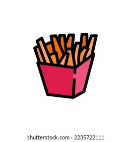 french fries vector icon. perfect use for logo, presentation, application, website, and more. icon design filled line style
