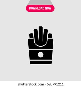 French Fries Vector Icon, The symbol of fried potato. Simple, modern flat vector illustration for mobile app, website or desktop app  