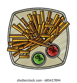 french fries vector illustration
