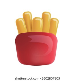 French Fries Vector Illustration. Crispy Snack Art for Fast Food Packaging, Menus, Digital Content. Playful Cartoon Style, Editable Colors, High Resolution Files