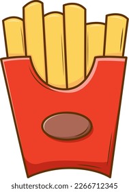 French fries vector illustration. Fast food menu cartoon.