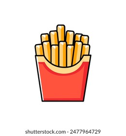 Pommes-Vektorillustration in flachem und minimalistischem Stil auf weißem Hintergrund