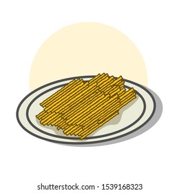 French fries vector illustration with full colour and clean background