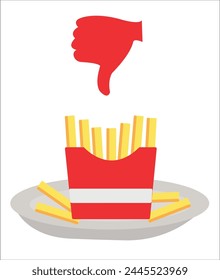 French fries vector illustration. Unhealthy fast food vector