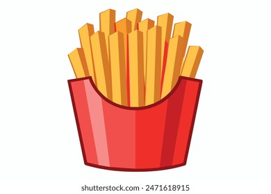 Pommes frites Vektorillustration weiß Hintergrund