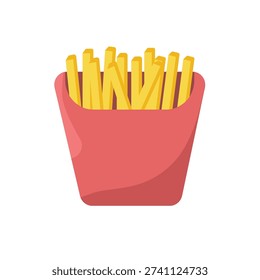 French fries vector image, french fries icon, fast food vector illustration