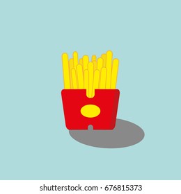 French fries vector isolate