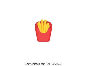 Vector De Fries Francesas Emoticon Aislado. Icono de las patatas fritas