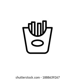 French Fries Vector Line Icon