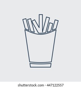 French Fries Vector Line Icon. Eps.-10.