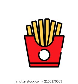 French Fries vector logo in color on a white background