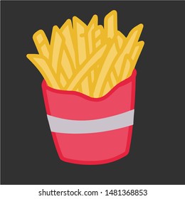 french fries vector logo in red pack