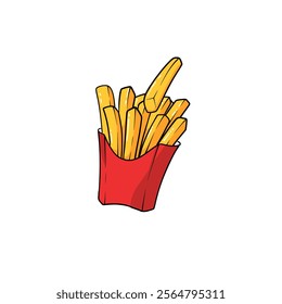 french fries in vector many color