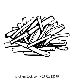 French fries, vector on transparent background