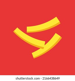 French fries vector on white background. French fries.