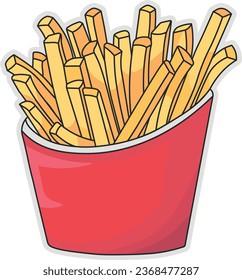 French fries vector picture without background