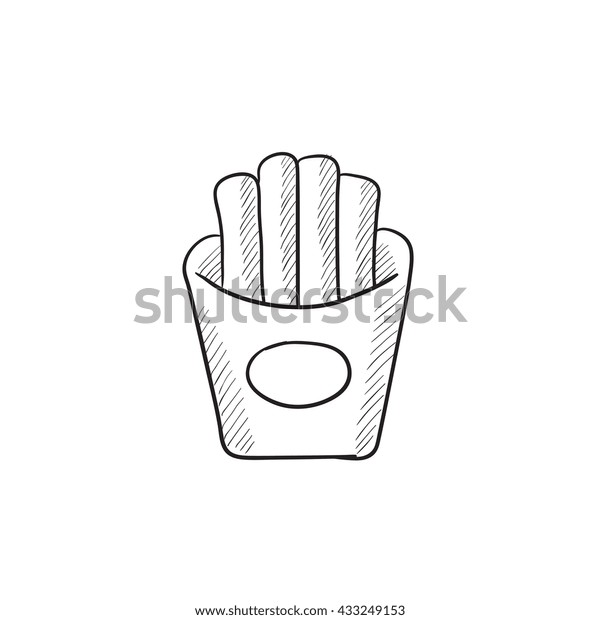 French Fries Vector Sketch Icon Isolated Stock Vector (Royalty Free