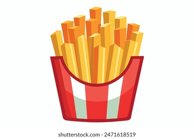french fries vector white background