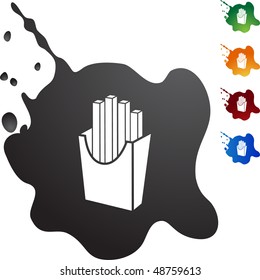 French Fries web button isolated on a background.