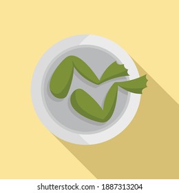 French frog legs icon. Flat illustration of french frog legs vector icon for web design