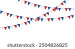 French garland. Color pennant border isolated on white background. Triangle flags