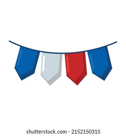 french garlands design over white