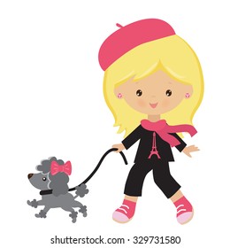 French girl vector illustration